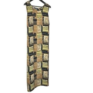 Penningtons women’s 16 sleeveless dress safari tropical‎ elephant print maxi